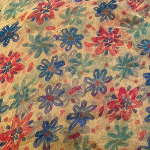 Yellow multi scarf, bought in French boutique, 40 x 40 - Picture 2 of 2